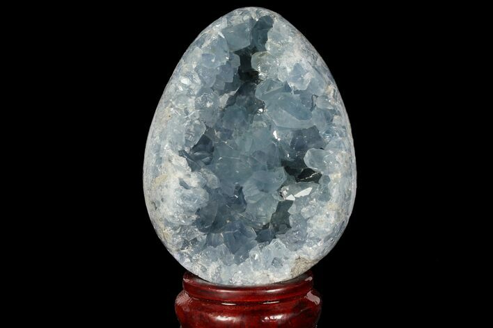 Crystal Filled Celestine (Celestite) Egg Geode - Madagascar #98777